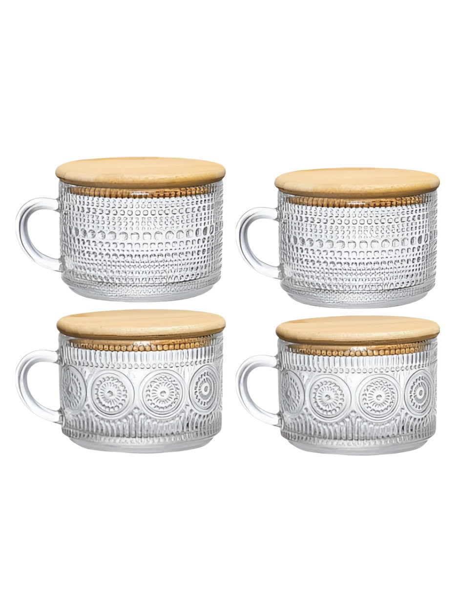 Set de tazas con tapa Xtellar 4 piezas