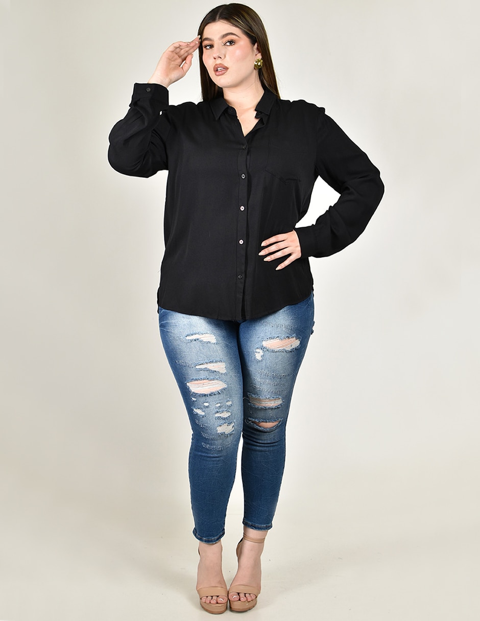 Blusa Roman Fashion manga larga para mujer