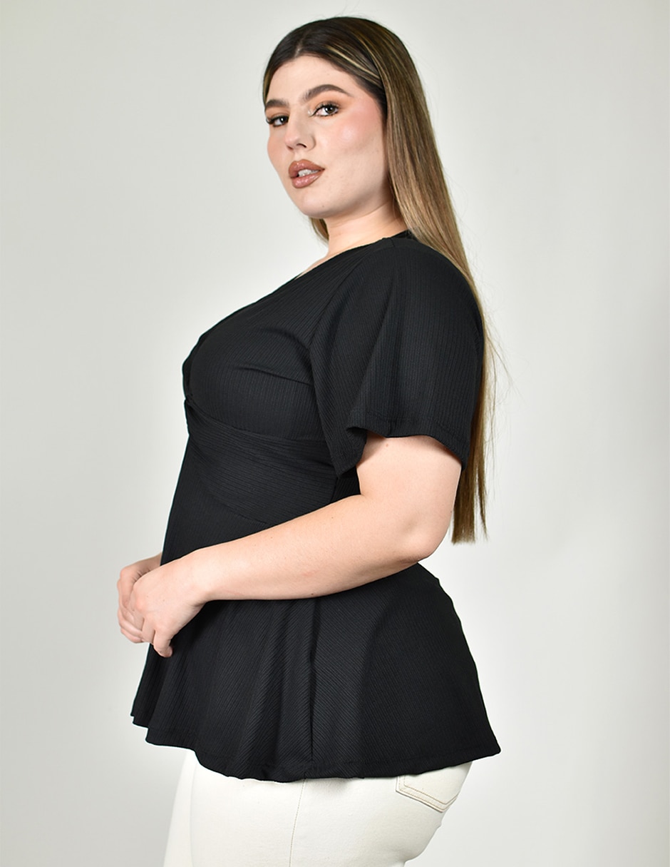Blusa Roman Fashion manga corta para mujer