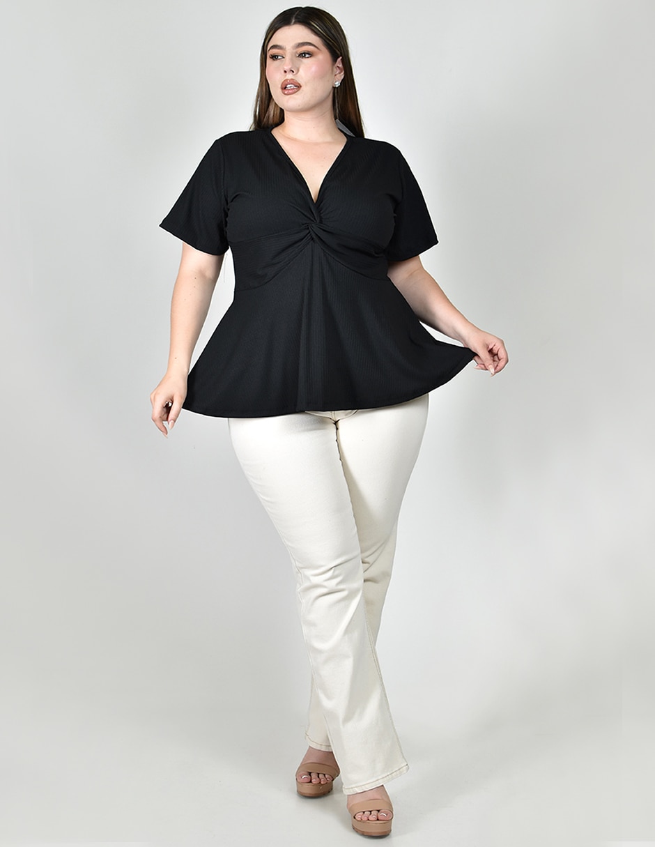 Blusa Roman Fashion manga corta para mujer