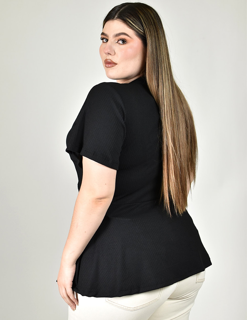 Blusa Roman Fashion manga corta para mujer