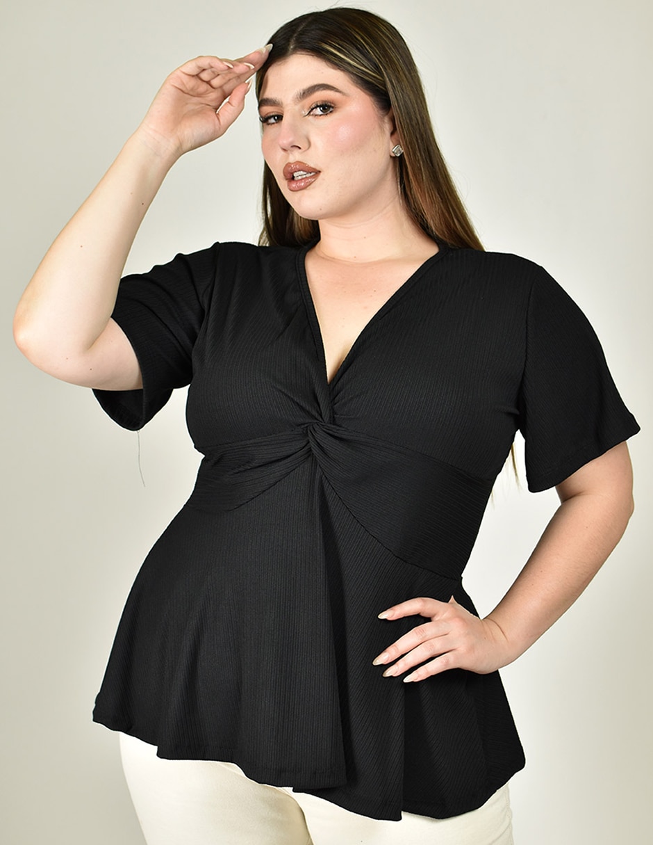 Blusa Roman Fashion manga corta para mujer