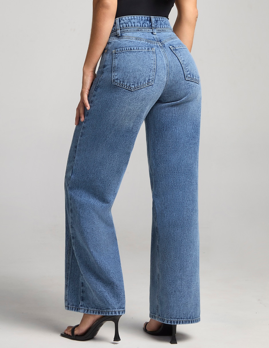 Jeans wide leg urban para mujer 2
