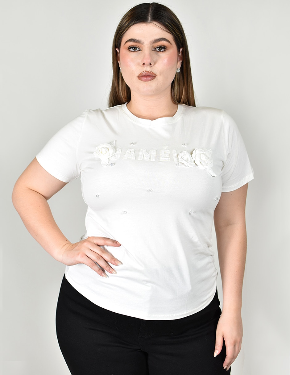 Blusa manga corta para mujer