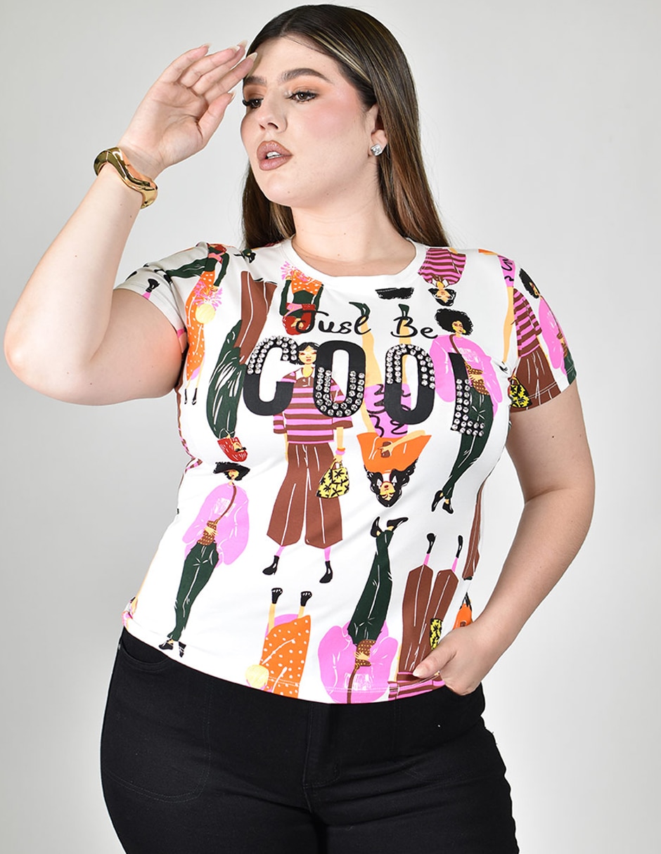 Blusa manga corta para mujer
