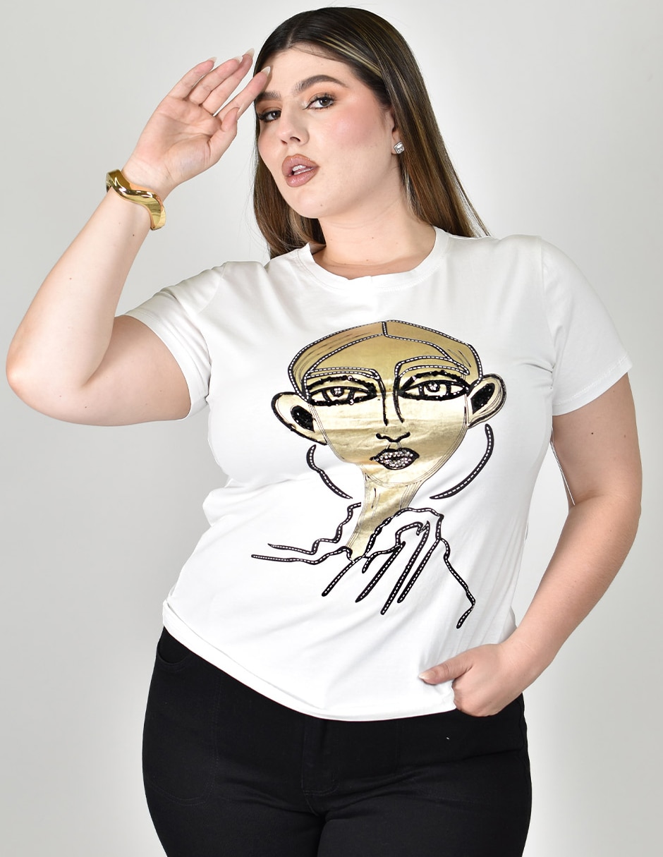 Blusa manga corta para mujer