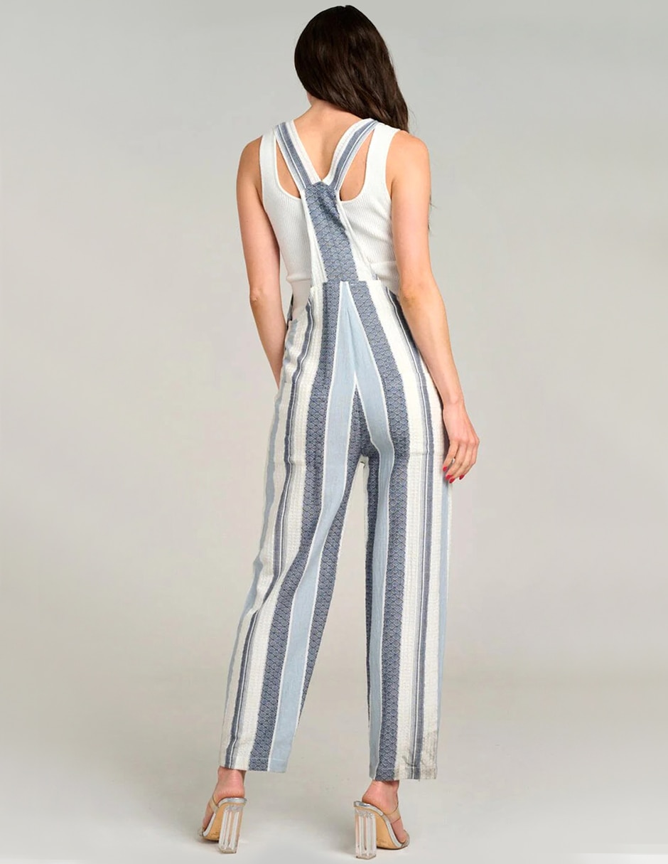 Jumpsuit de algodón estampado a rayas para mujer 3