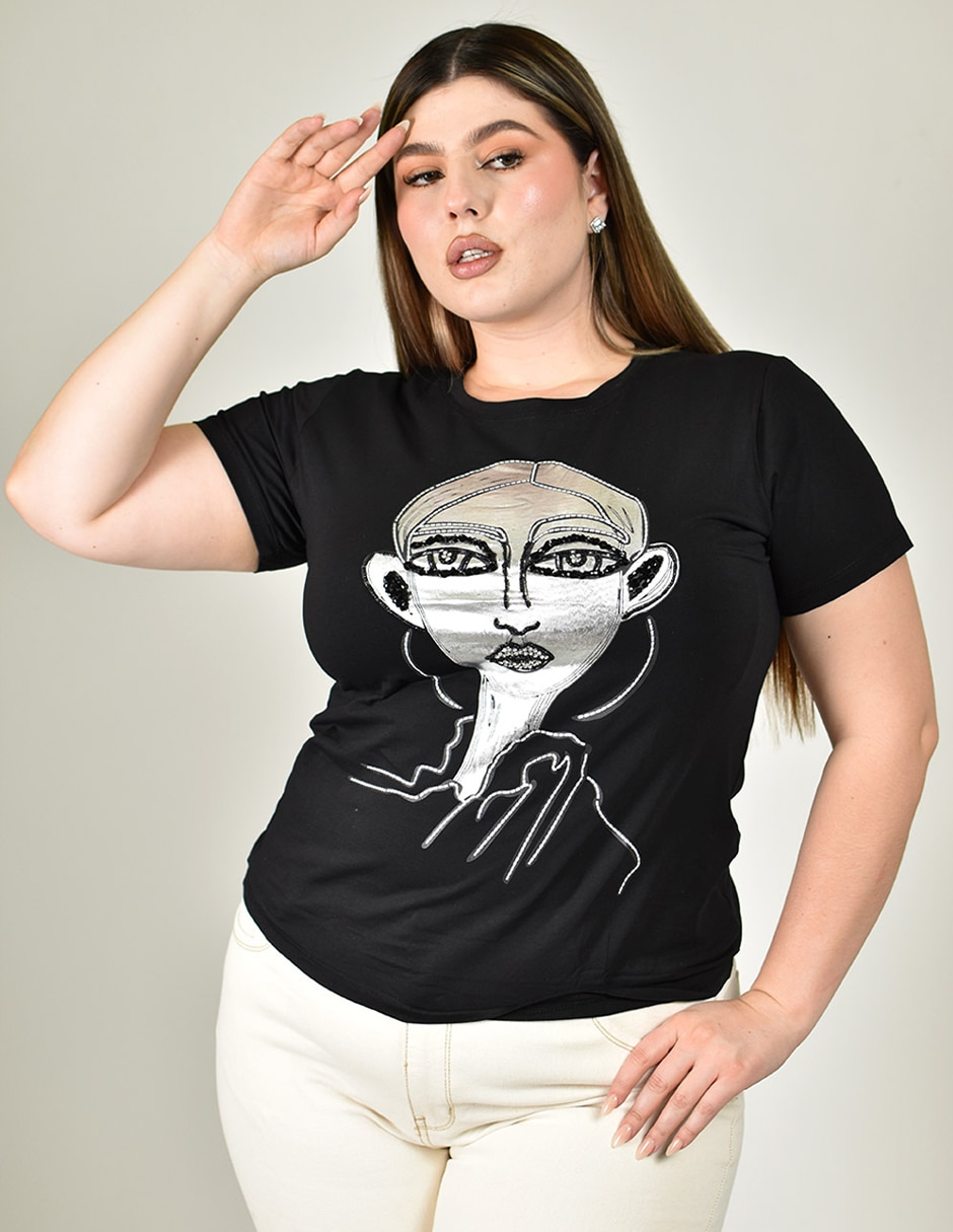 Blusa manga corta para mujer