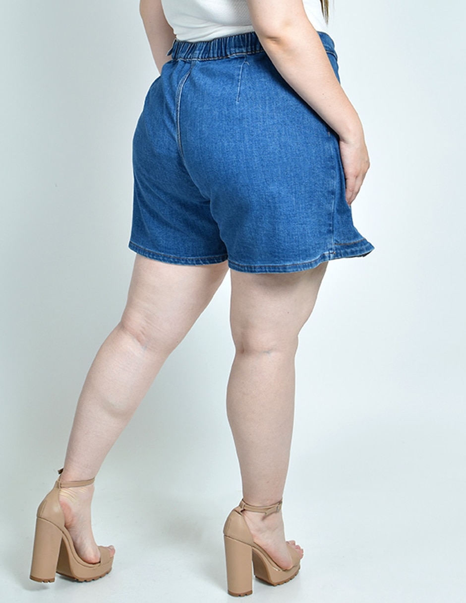 Falda short corta de mezclilla a la cintura 4