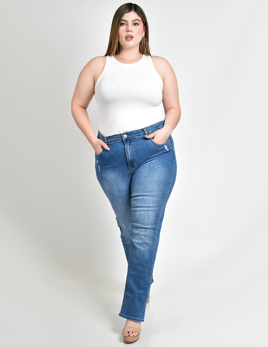 Jeans straight para mujer 4