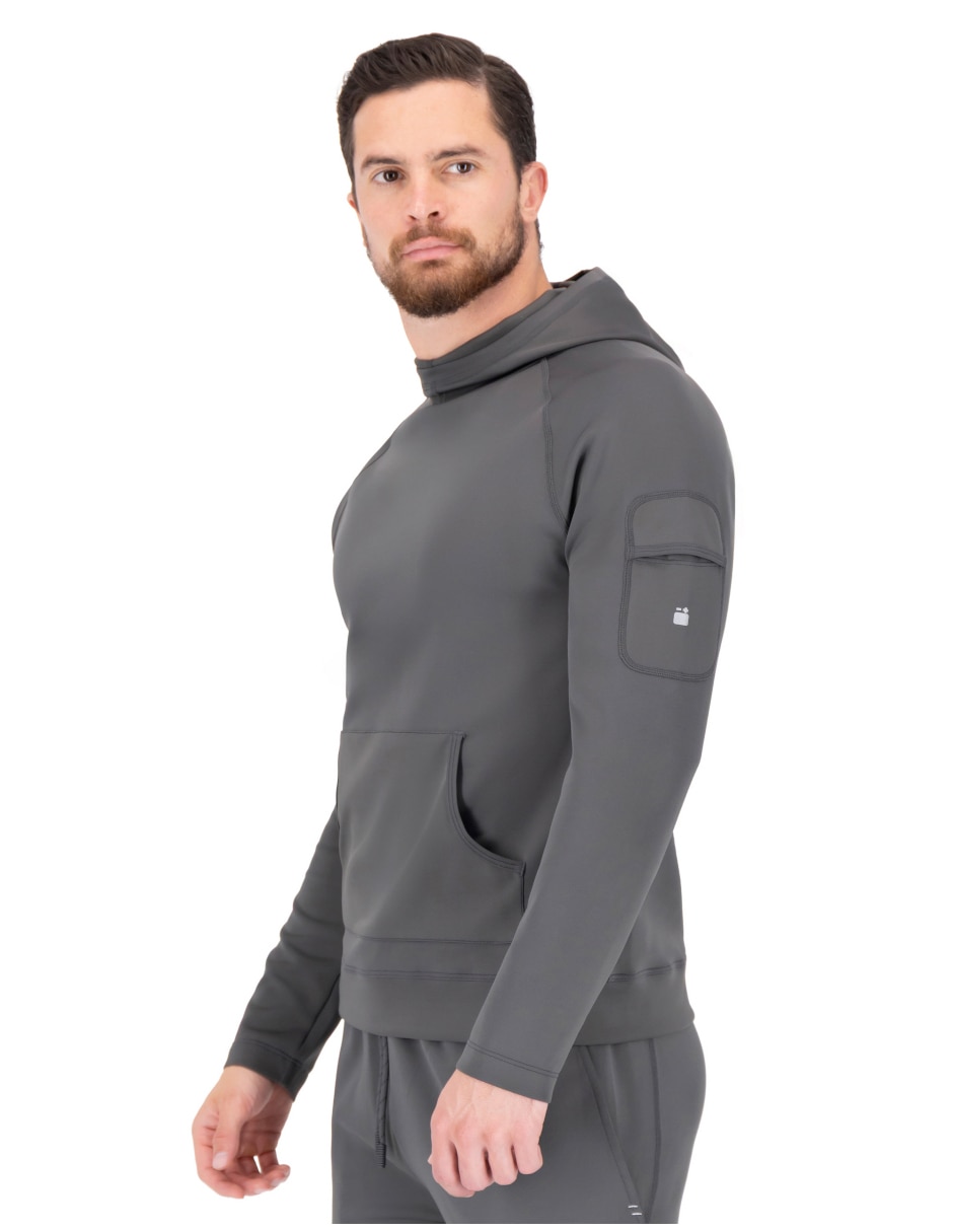 Sudadera Voltaica Hoodie Max Antracite con bolsa canguro para hombre