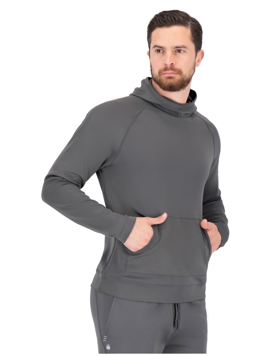 Sudadera Voltaica Hoodie Max Antracite con bolsa canguro para hombre