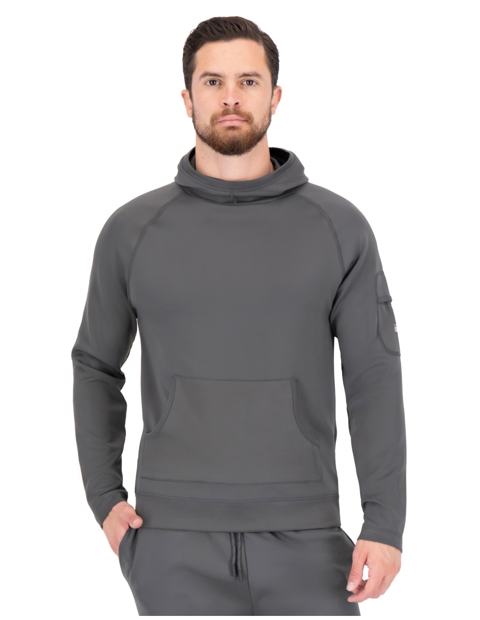 Sudadera Voltaica Hoodie Max Antracite con bolsa canguro para hombre