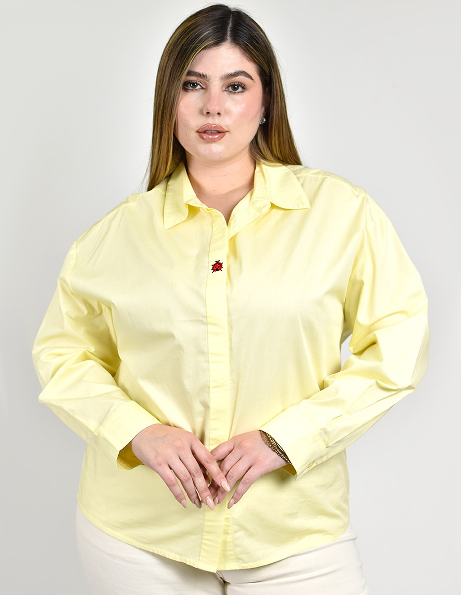 Blusa camisera manga larga para mujer
