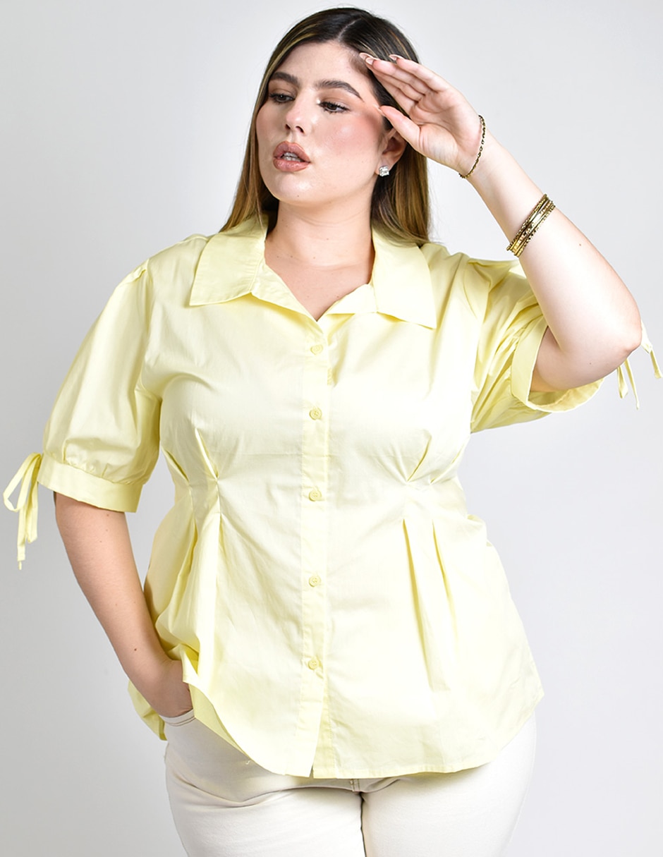 Blusa manga al codo para mujer