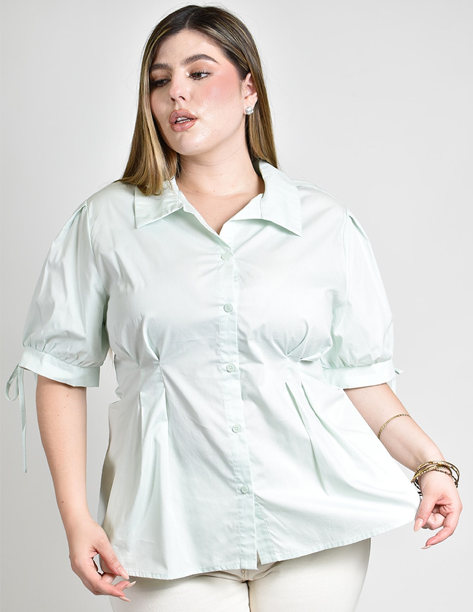 Blusa manga al codo para mujer