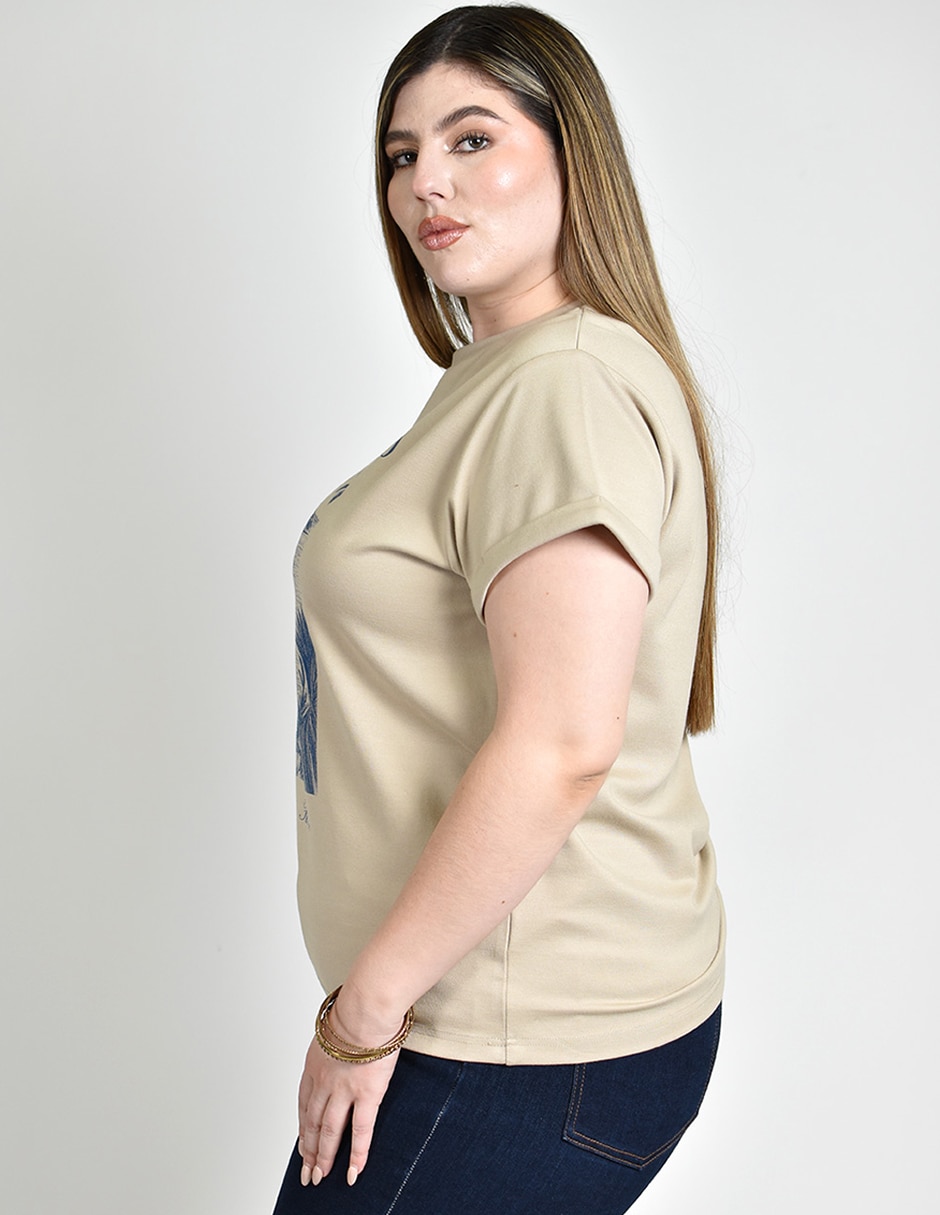 Playera manga Corta cuello redondo para mujer 3