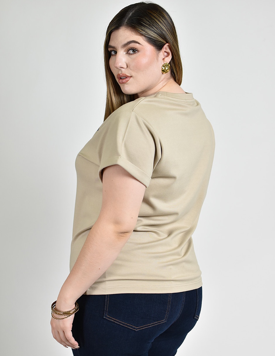 Playera manga Corta cuello redondo para mujer 2