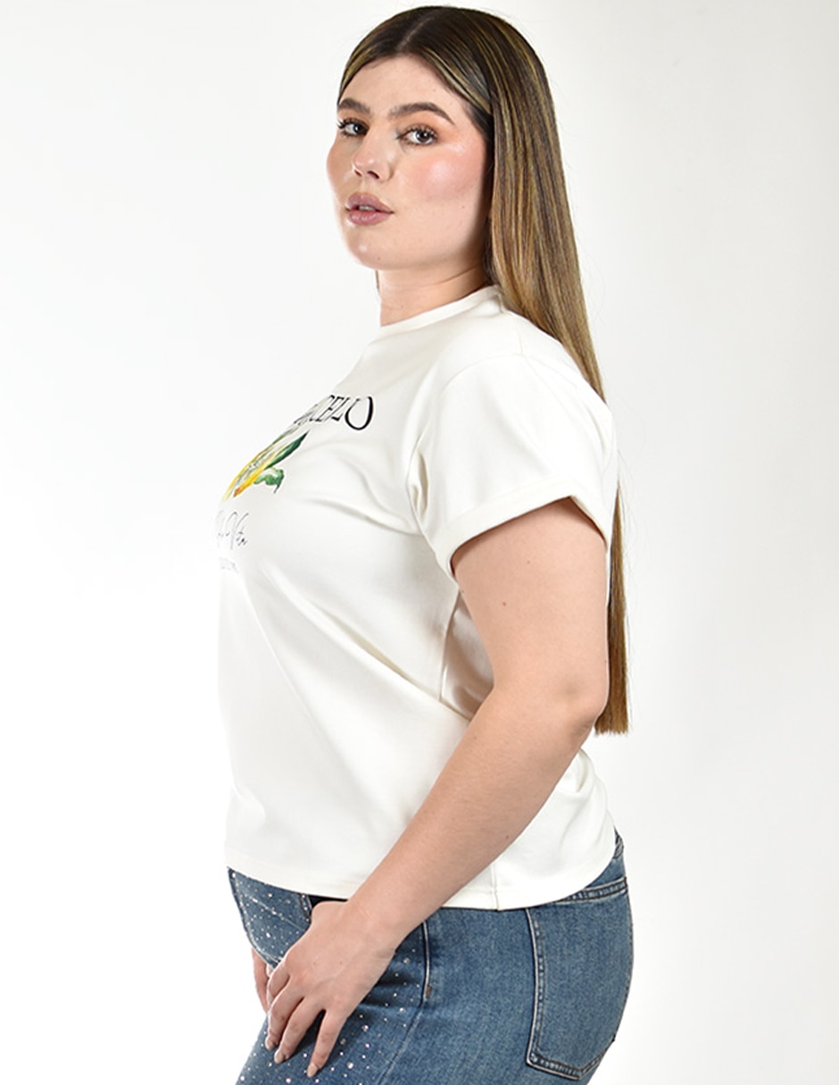 Playera manga corta cuello redondo para mujer 3