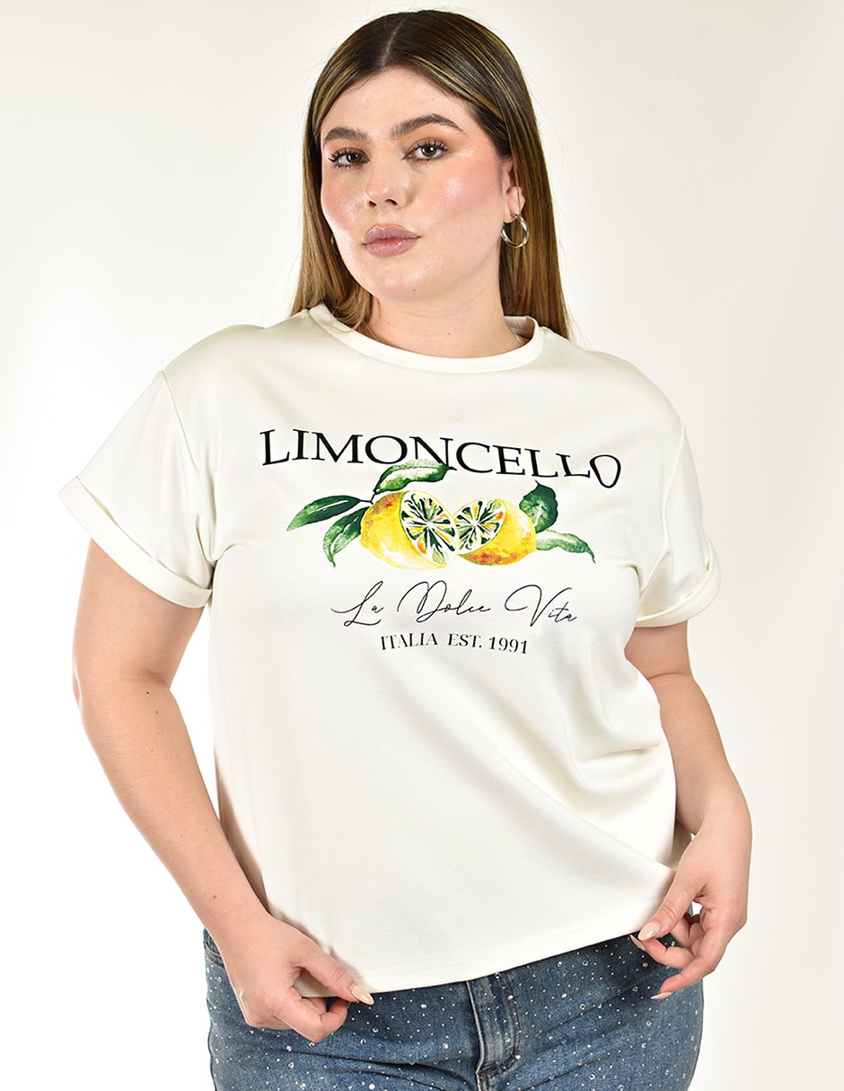 Playera manga corta cuello redondo para mujer 4