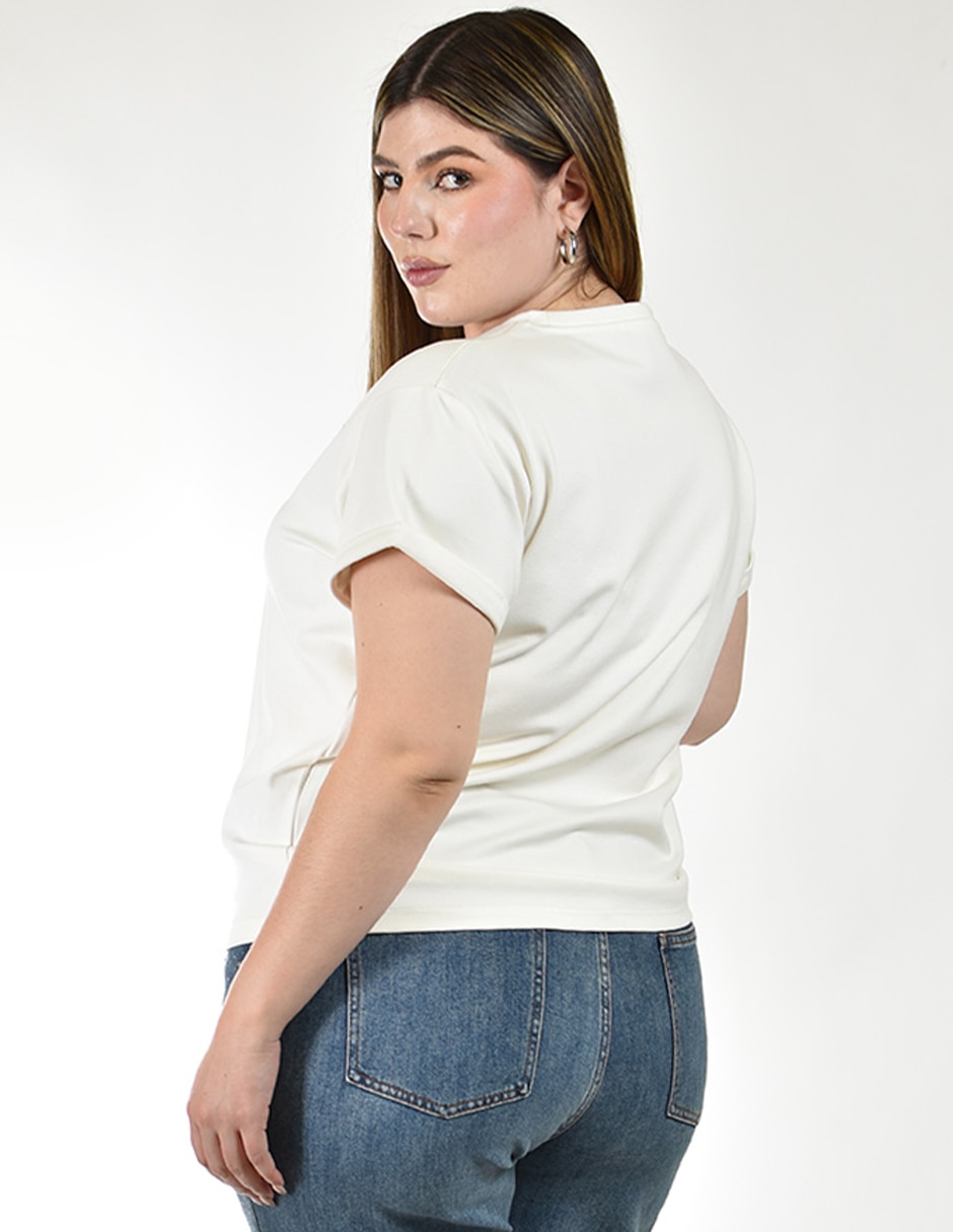 Playera manga corta cuello redondo para mujer 2