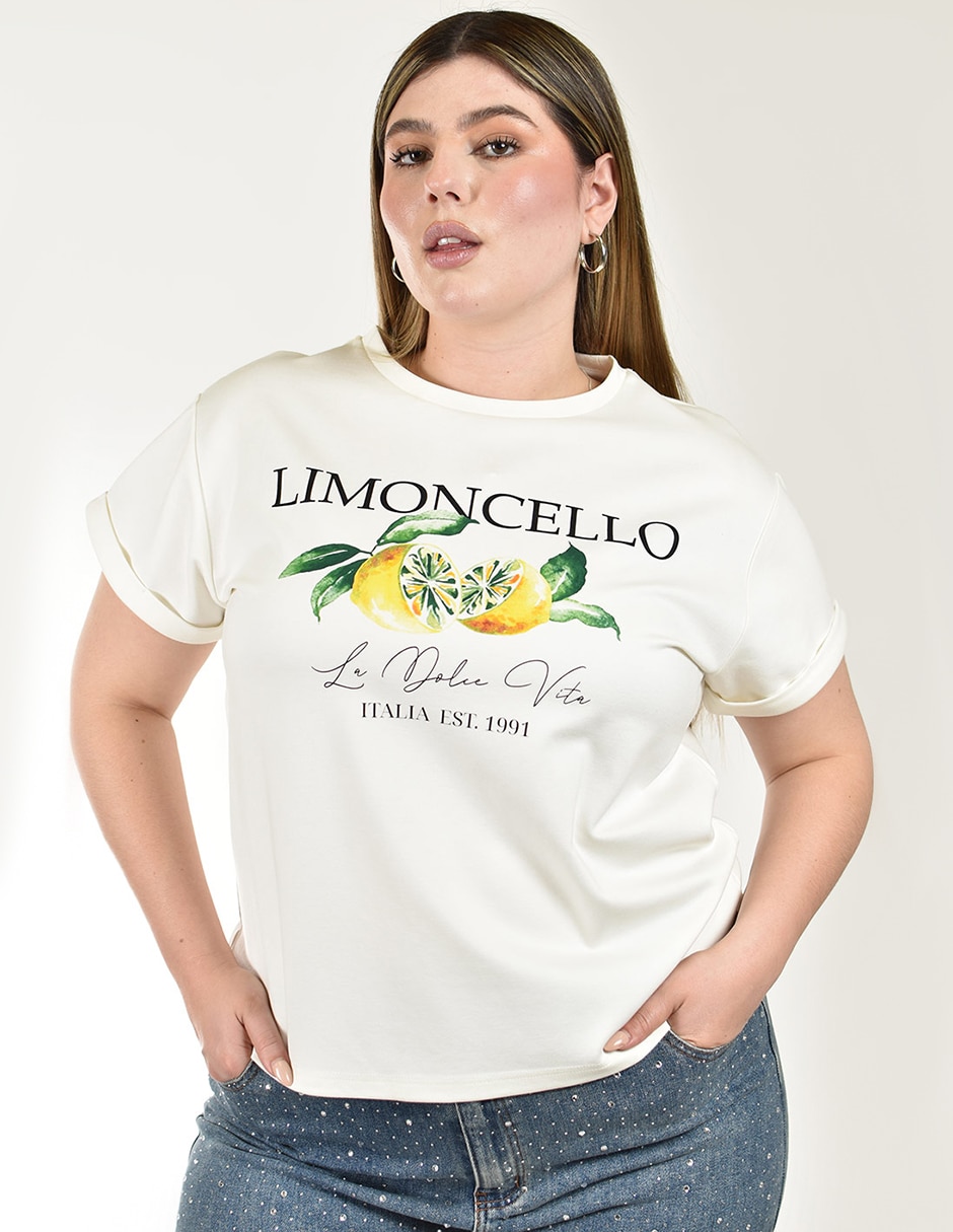 Playera manga corta cuello redondo para mujer Playera manga corta cuello redondo para mujer
