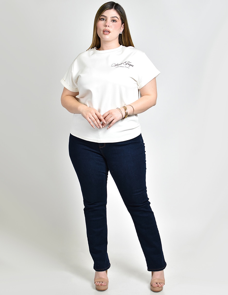 Playera manga corta cuello redondo para mujer 5
