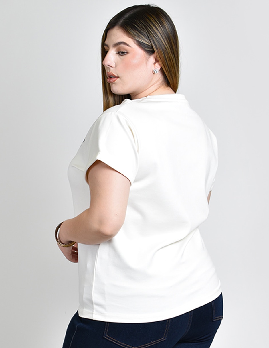 Playera manga corta cuello redondo para mujer 2