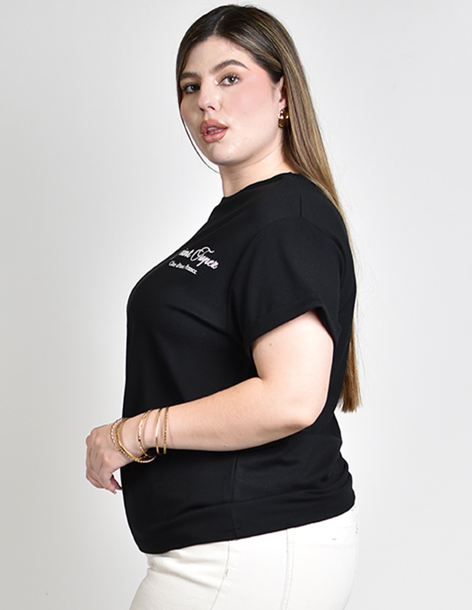 Playera manga corta cuello redondo para mujer 3