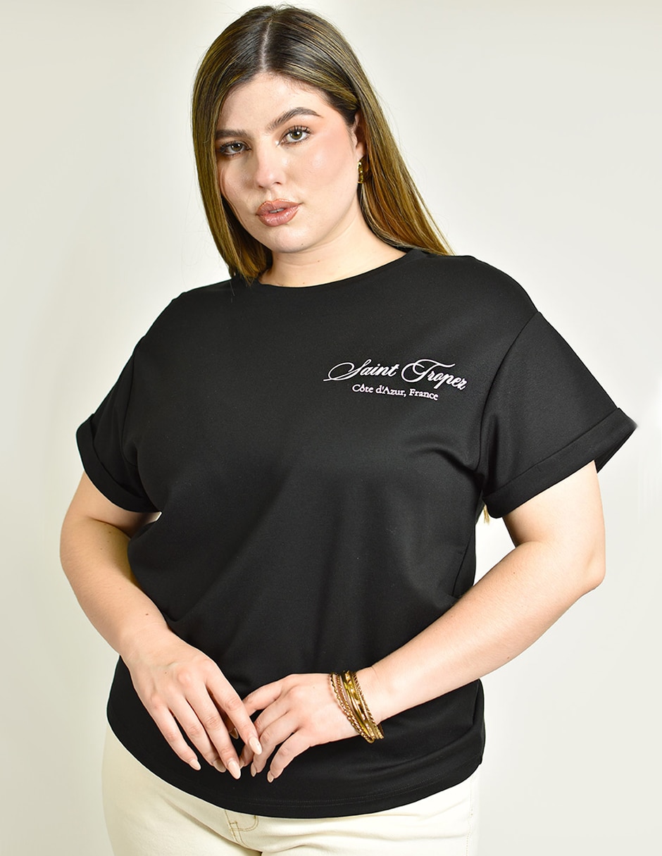 Playera manga corta cuello redondo para mujer 7