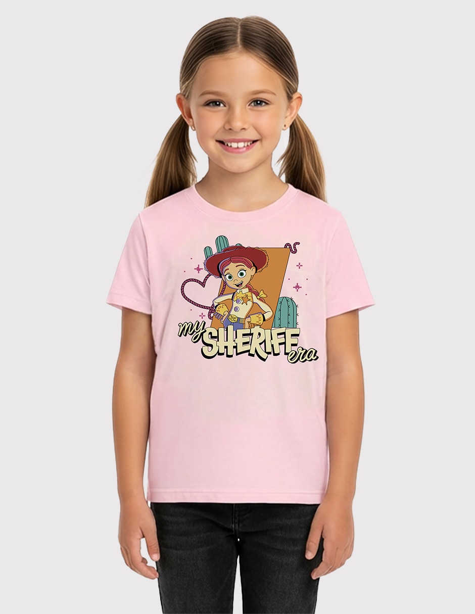 Playera Jessie Toy Story manga corta para niña
