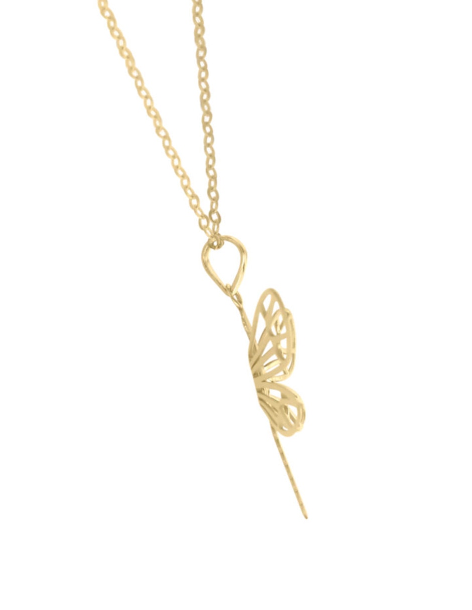 Collar con dije de libélula de oro 14 K 3