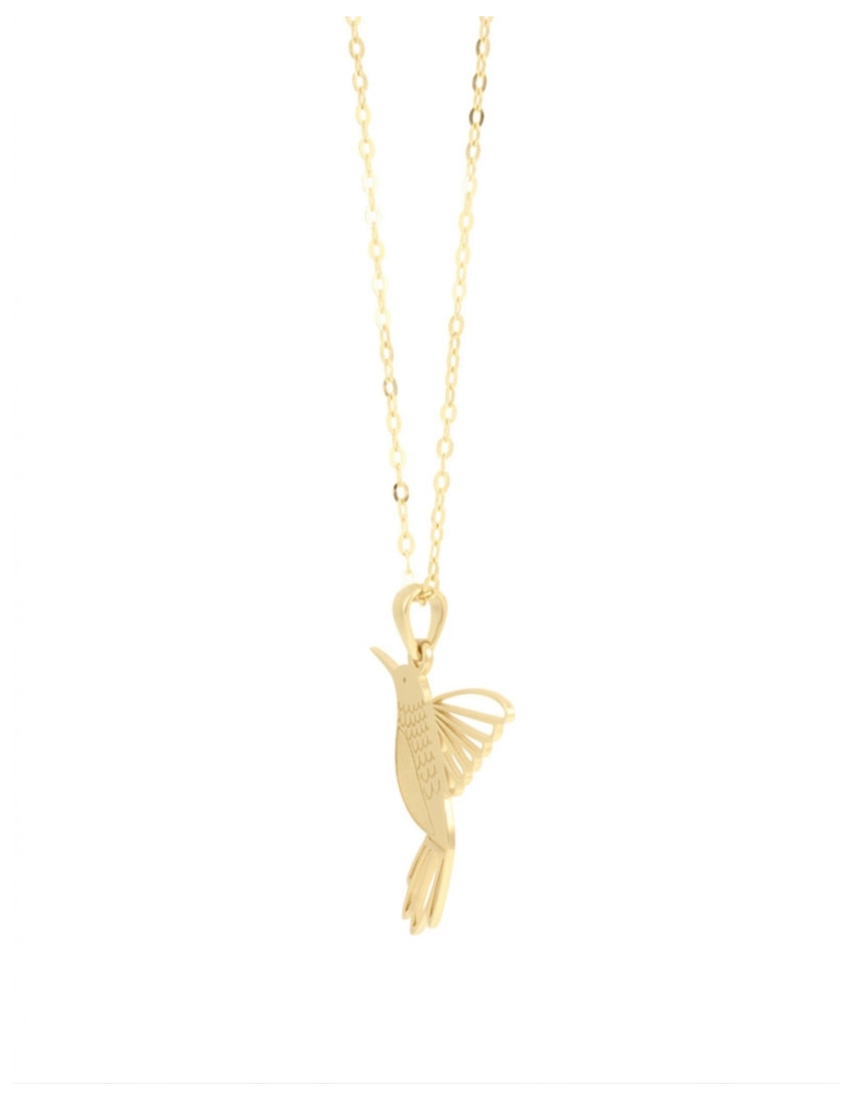 Collar con dije de colibrí Fianelli de oro 14 K