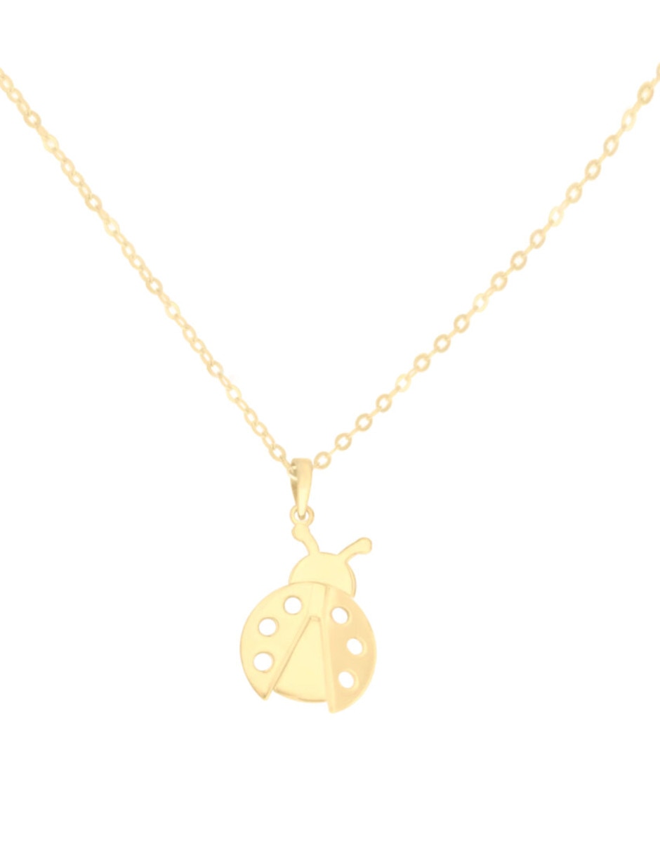 Collar con dije de catarina de oro amarillo 14 K