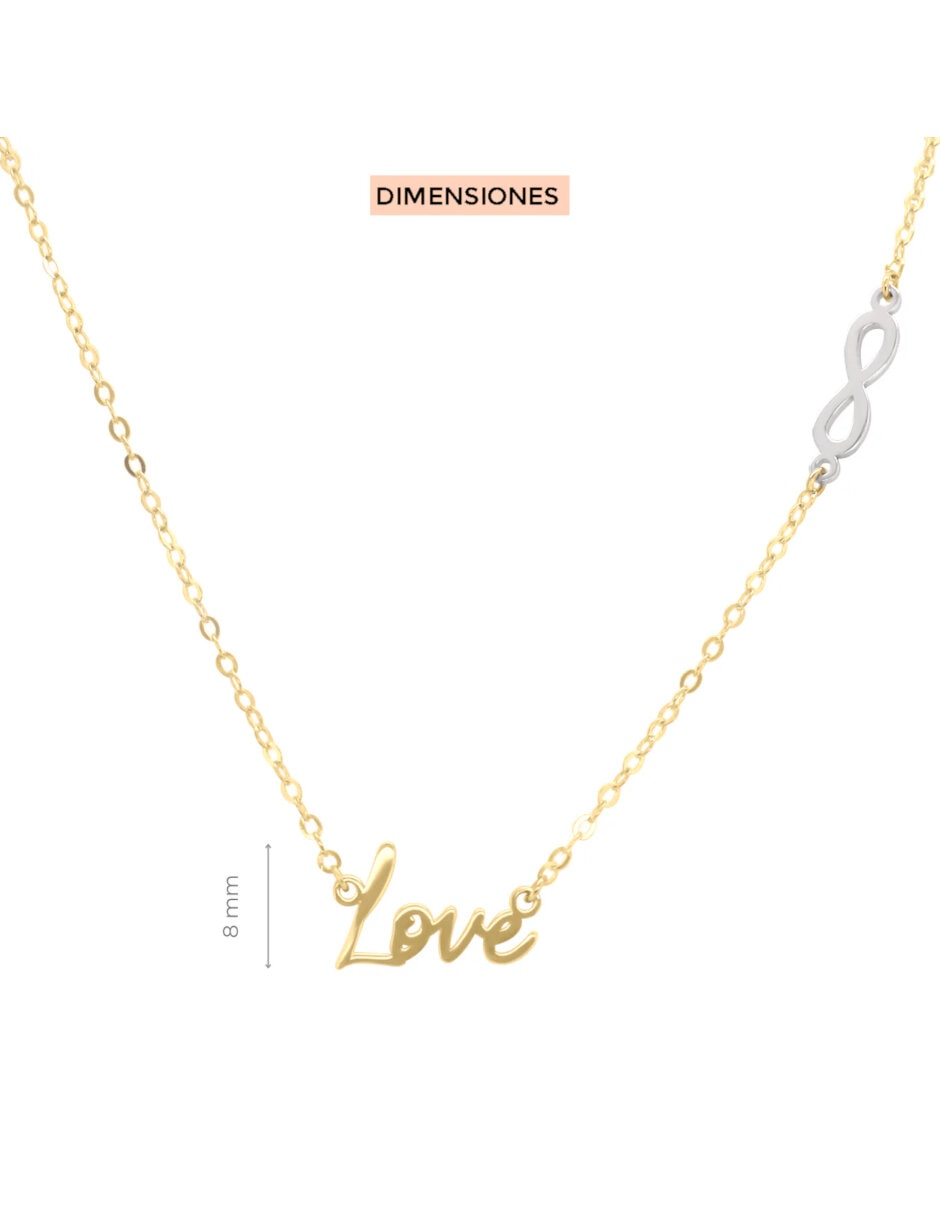 Gargantilla de infinito Love de oro 14 K 2