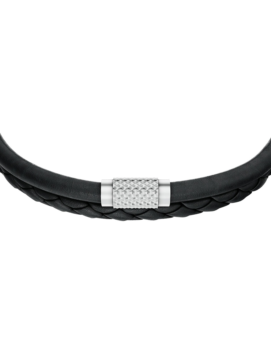 Pulsera Fossil de piel Machine con acabado mate