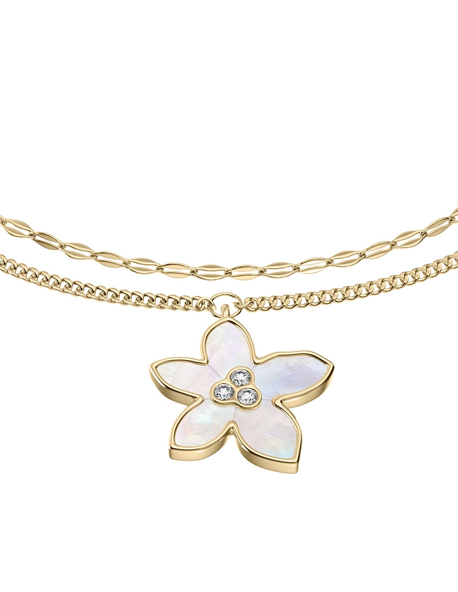 Multi-pulsera Fossil con madre perla Sutton The Flower Collection acabado pulido