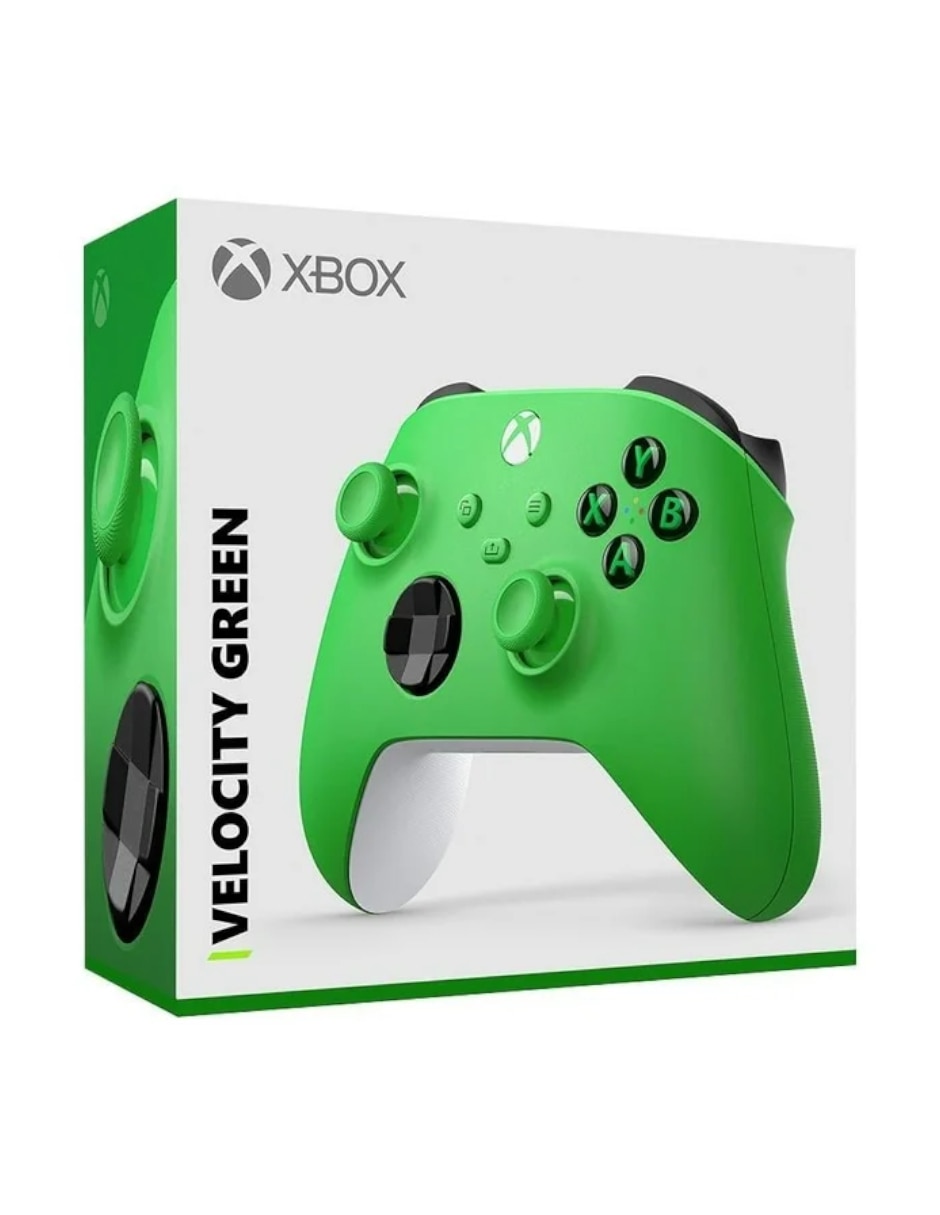Set control Microsoft Velocity Green + Kit Carga y Juega inalámbrica para Xbox One Series X