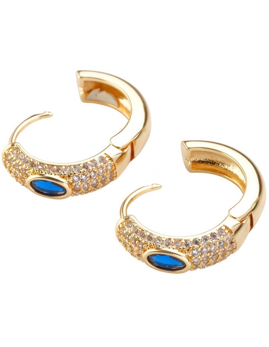 Huggies Yoiko Azure Essence 18 K con acabado baño de oro zirconia