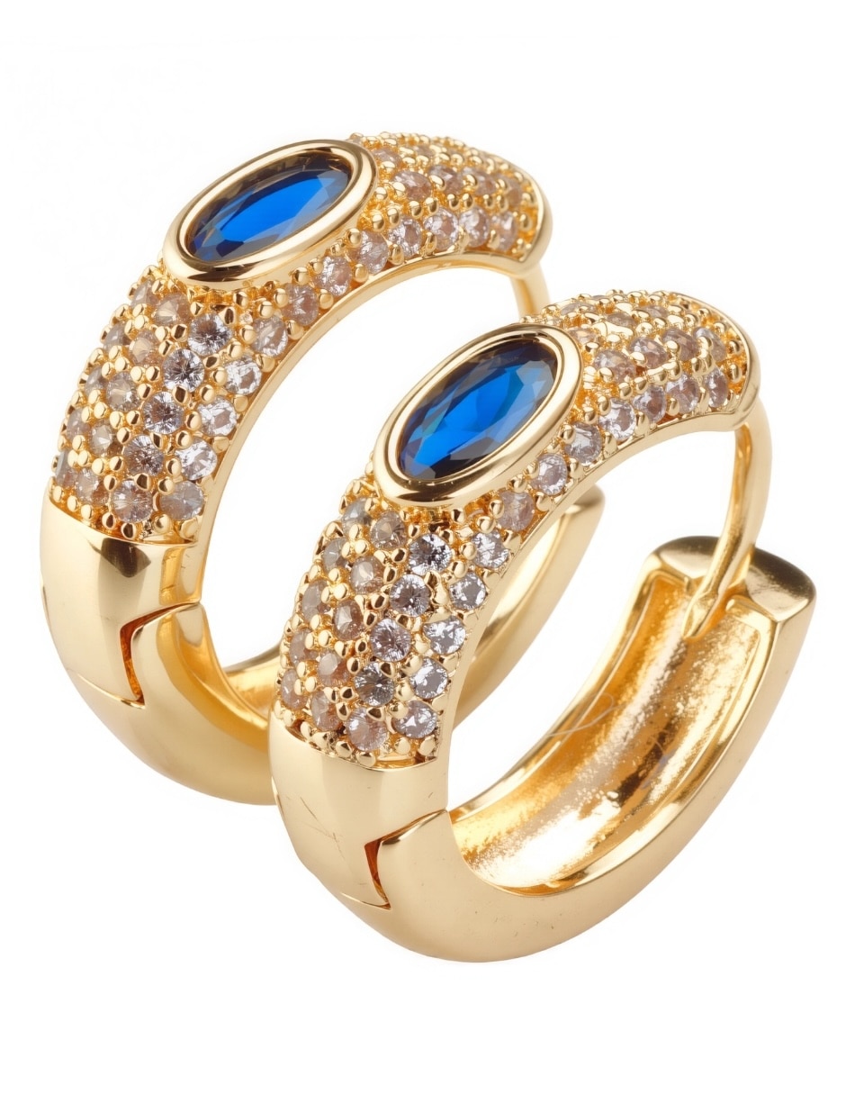 Huggies Yoiko Azure Essence 18 K con acabado baño de oro zirconia