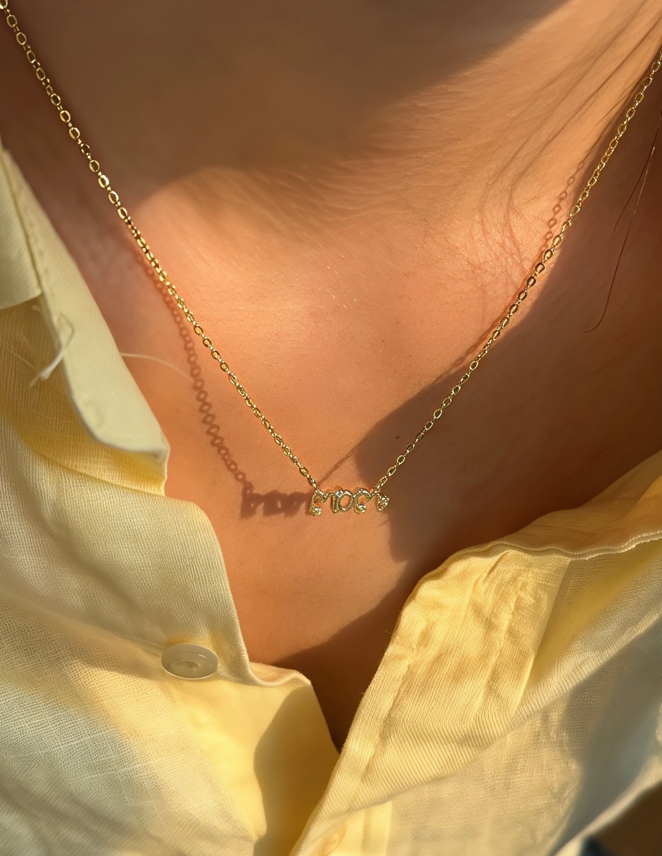 Collar Yoiko Mom Golden de plata P 925