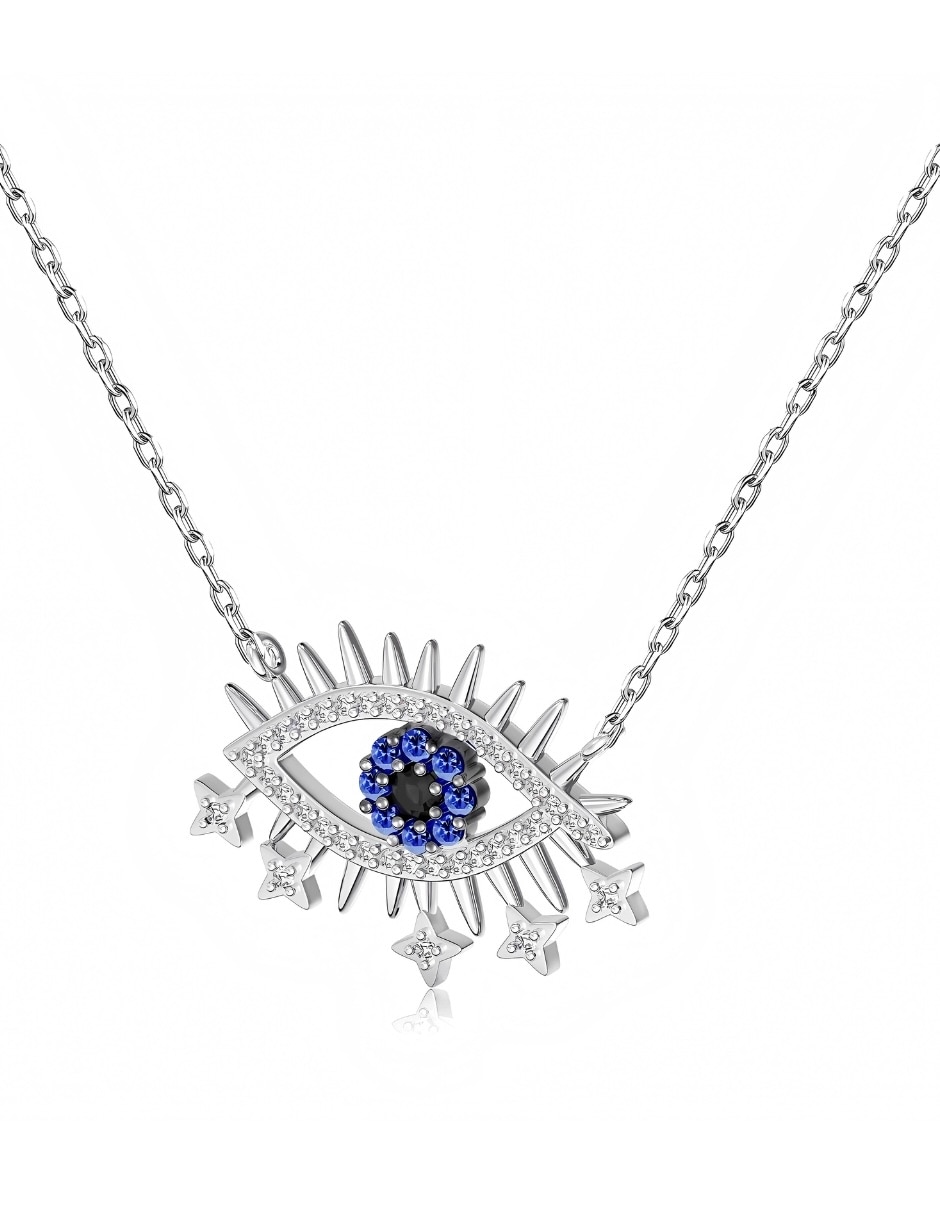 Collar de ojo turco Yoiko Ether de plata P 925