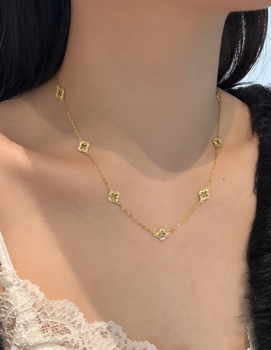 Collar Fiore de plata P 925 baño de oro 2