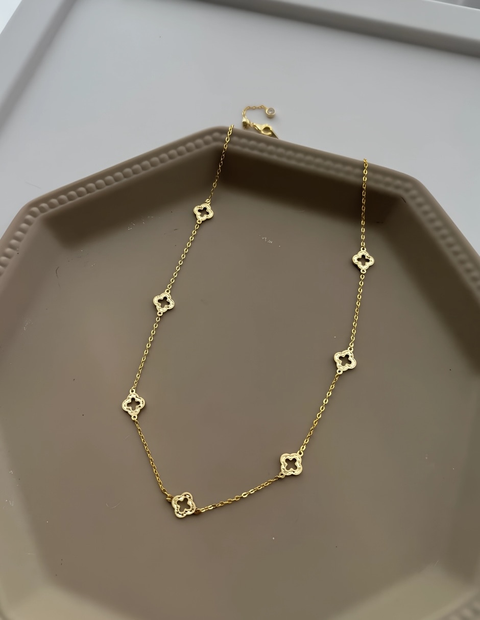 Collar Fiore de plata P 925 baño de oro 8