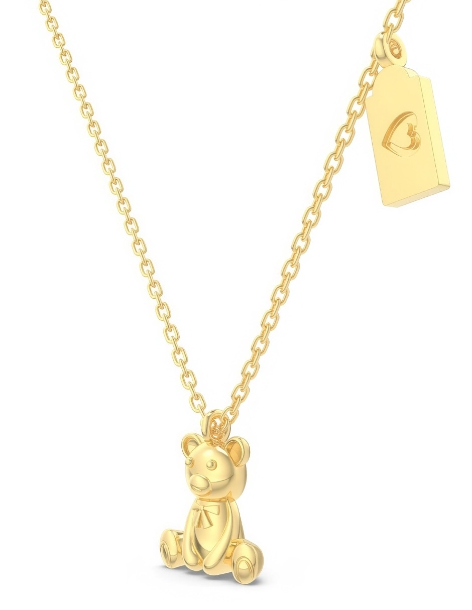 Collar con dije de oso Yoiko Nico de plata P 925 acabado baño de oro