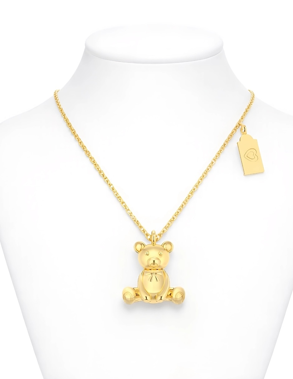 Collar con dije de oso Yoiko Nico de plata P 925 acabado baño de oro
