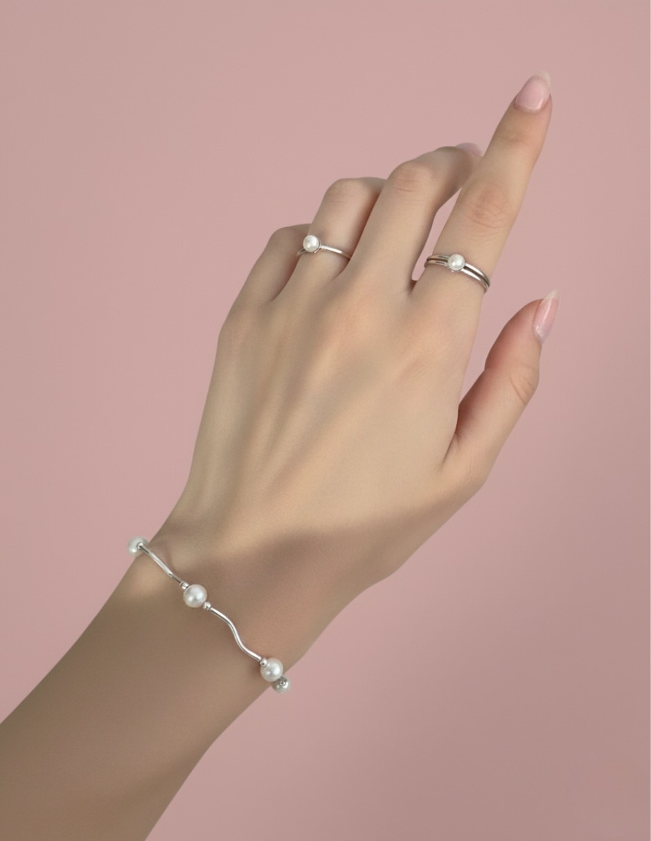Pulsera Aretize de plata P 925 con perla cultivada acabado brillante