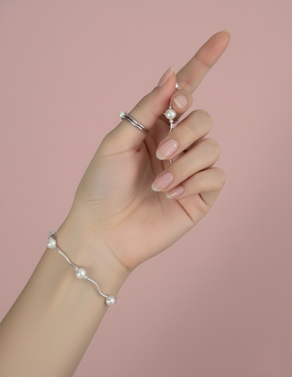 Pulsera Aretize de plata P 925 con perla cultivada acabado brillante