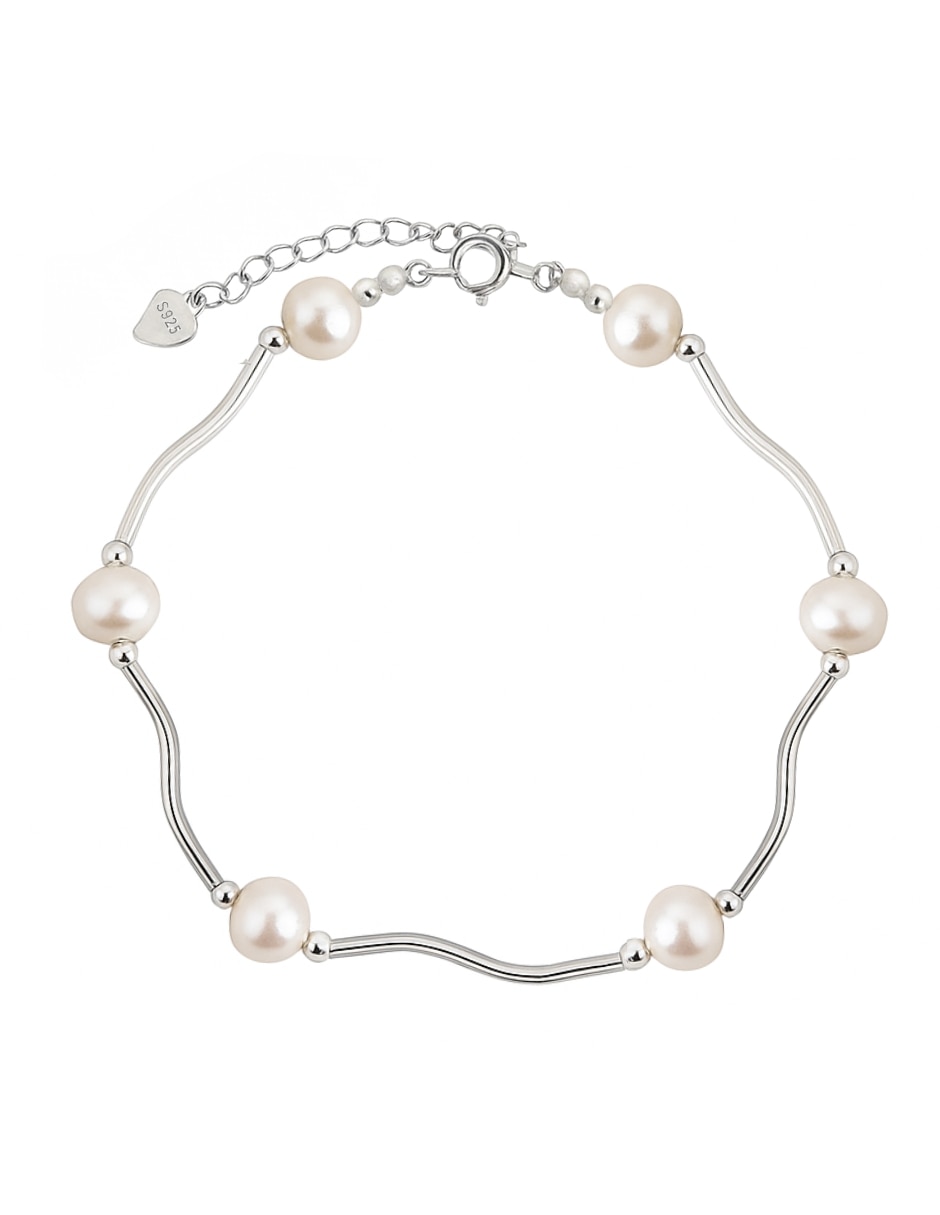 Pulsera Aretize de plata P 925 con perla cultivada acabado brillante