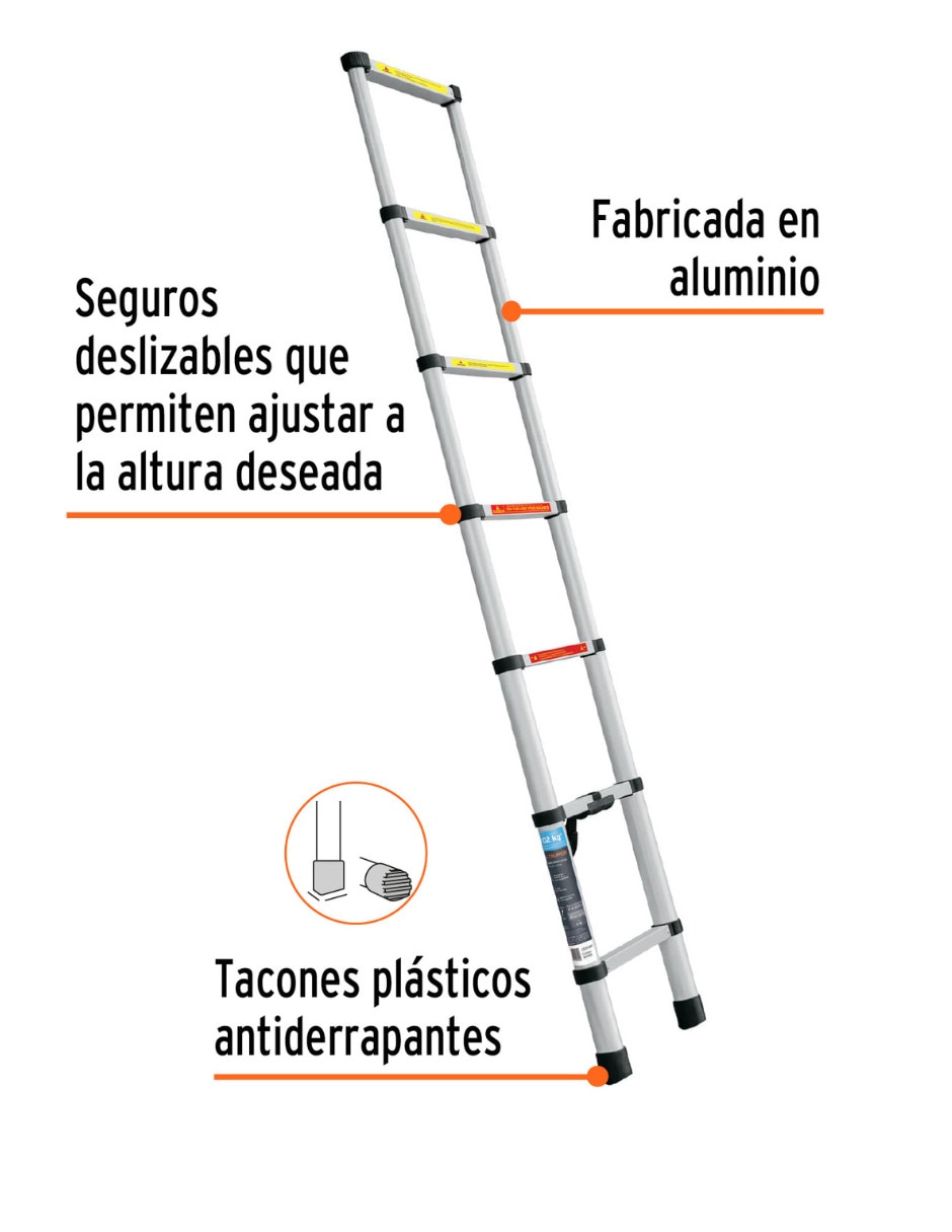 Escalera telescópica Truper de aluminio